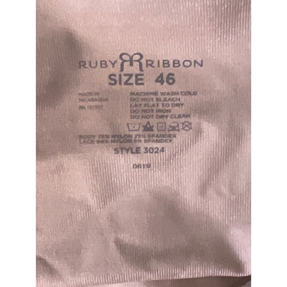 Ruby Ribbon Size 46 Tan Lace Second Skin Cami Tank Shaper Adjustable Straps - Picture 6 of 7